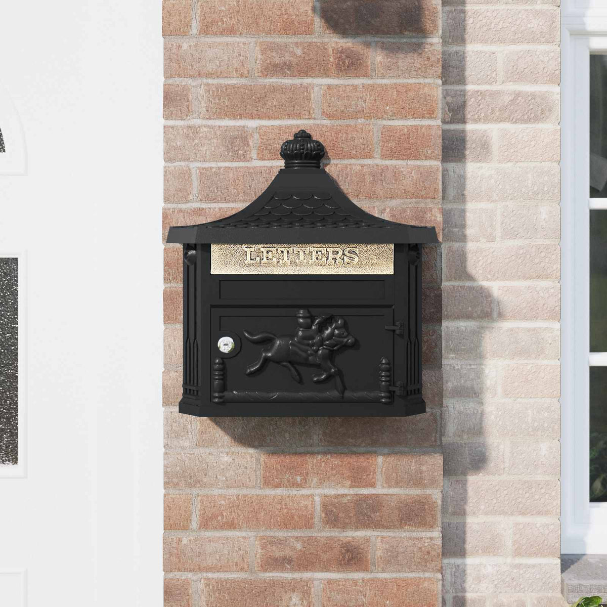 Post Boxes Vintage Bronze Mailbox Wall Mounted Cast Aluminum Lockable Outdoor Re