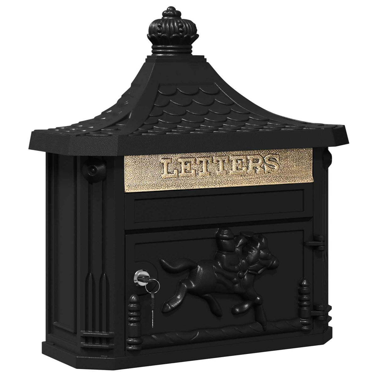 Post Boxes Vintage Bronze Mailbox Wall Mounted Cast Aluminum Lockable Outdoor Re