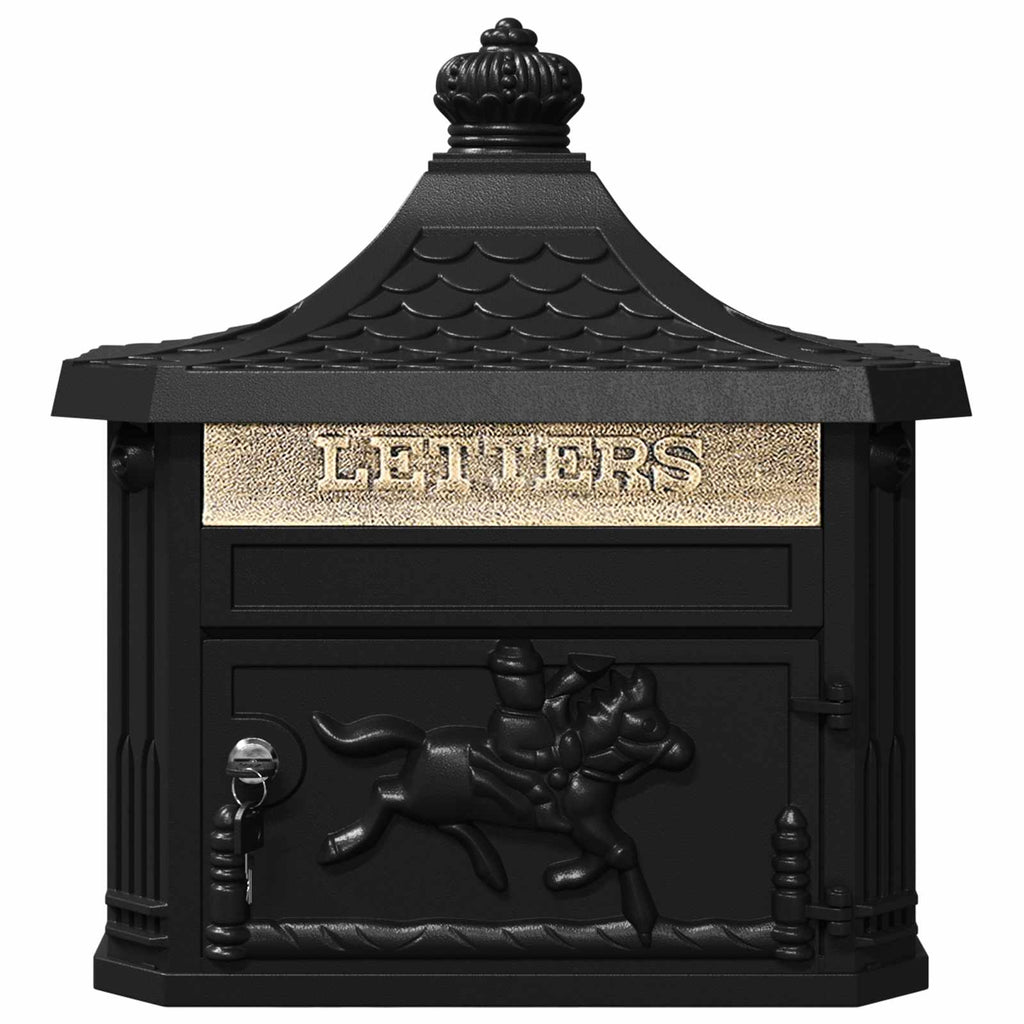 Post Boxes Vintage Bronze Mailbox Wall Mounted Cast Aluminum Lockable Outdoor Re