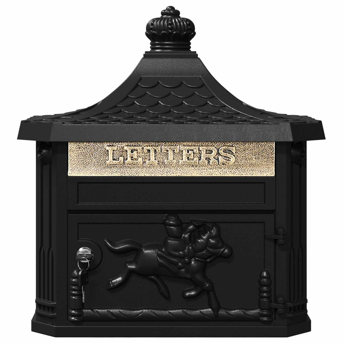 Post Boxes Vintage Bronze Mailbox Wall Mounted Cast Aluminum Lockable Outdoor Re