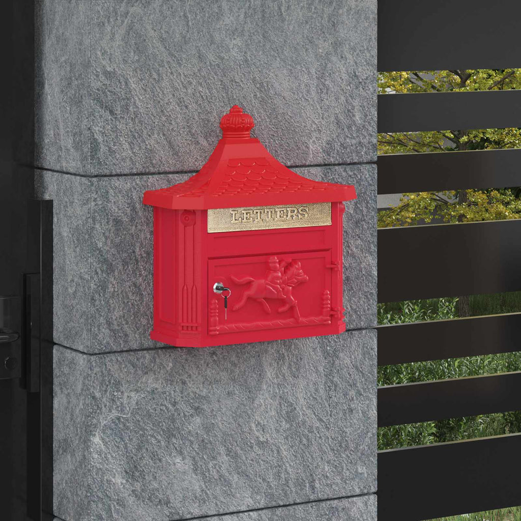 Wall Mounted Mailbox 40.5 X 16 X 45 Cm Cast Aluminum