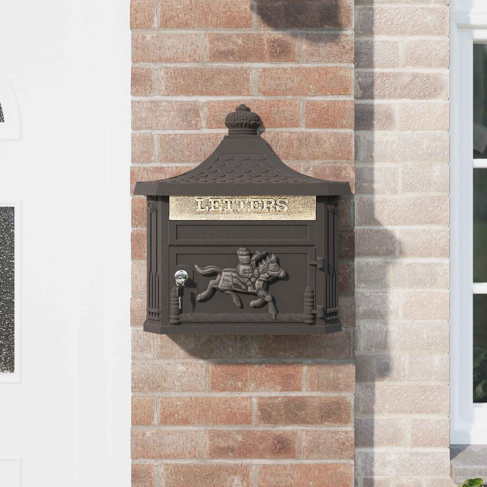 Wall Mounted Mailbox 40.5 X 16 X 45 Cm Cast Aluminum