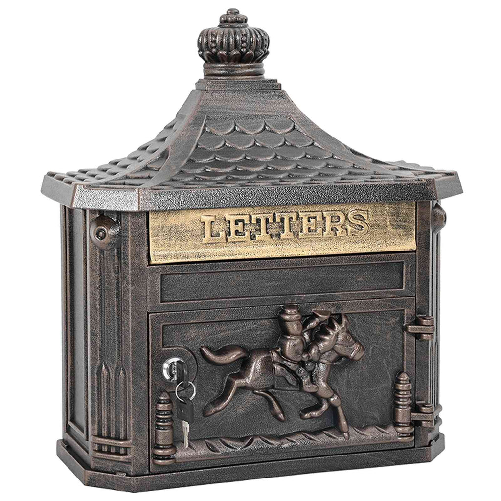 Wall Mounted Mailbox 40.5 X 16 X 45 Cm Cast Aluminum