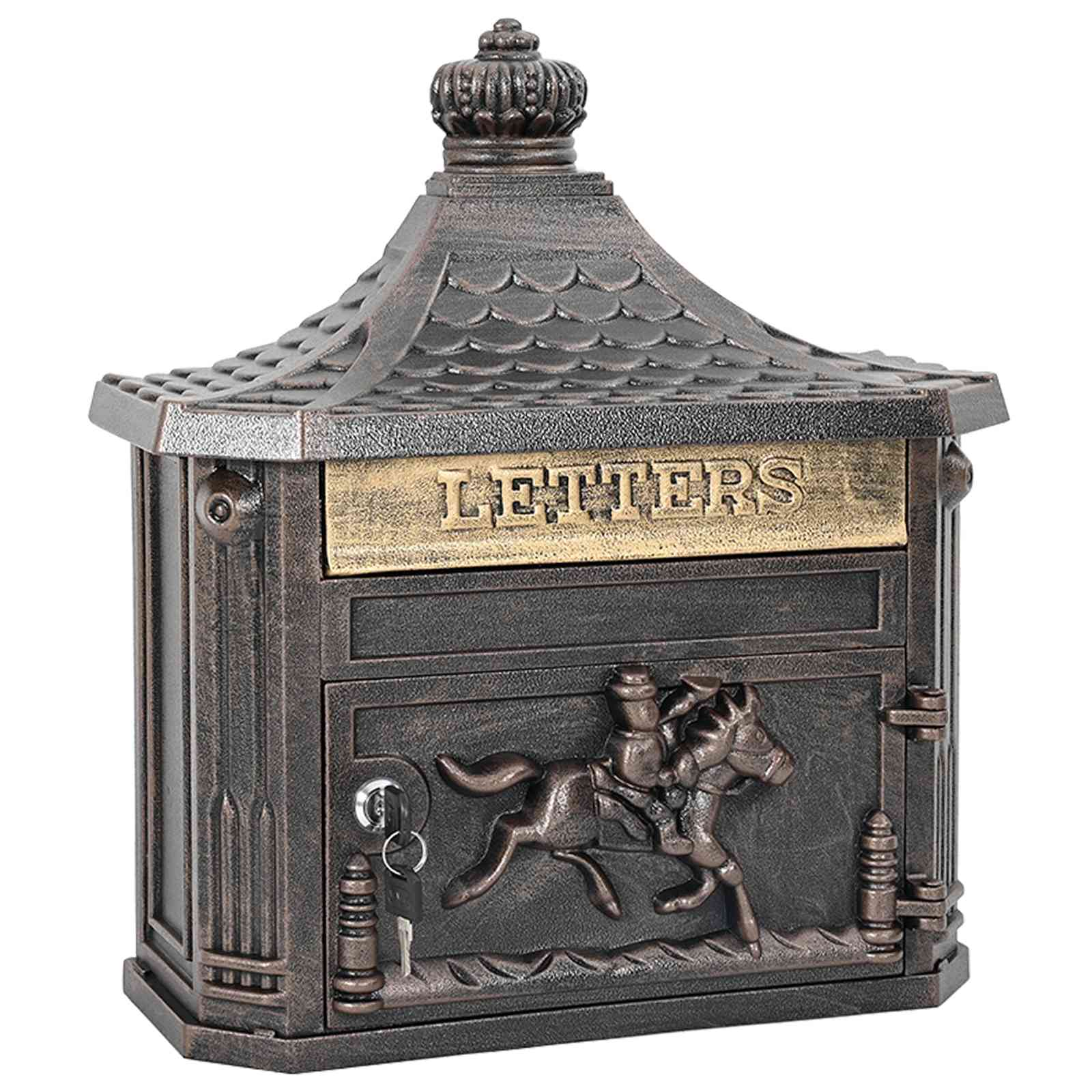 Wall Mounted Mailbox 40.5 X 16 X 45 Cm Cast Aluminum