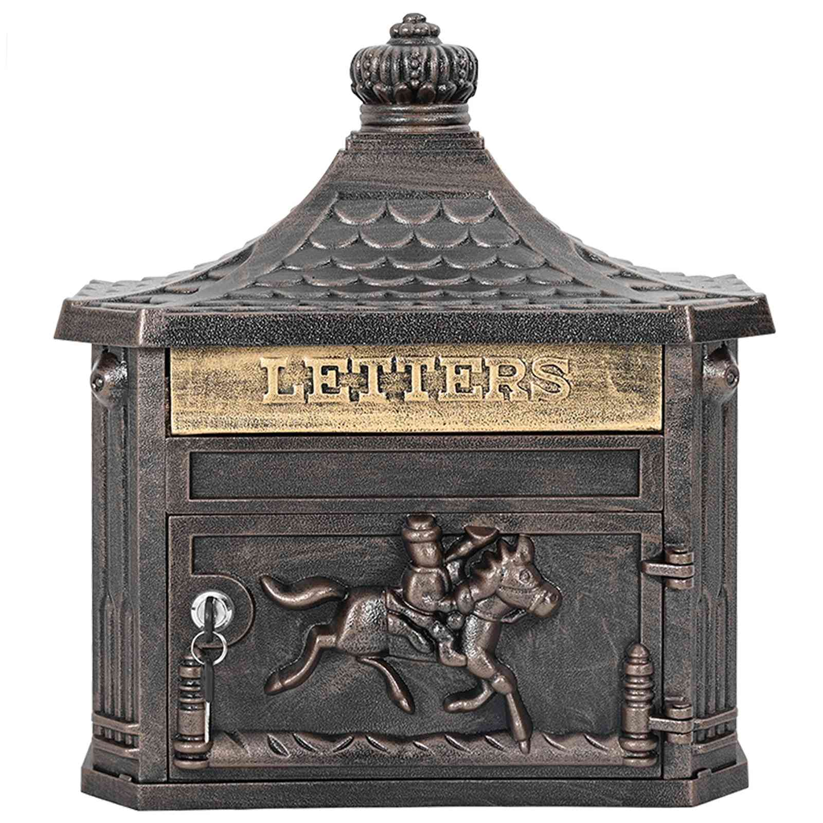 Wall Mounted Mailbox 40.5 X 16 X 45 Cm Cast Aluminum