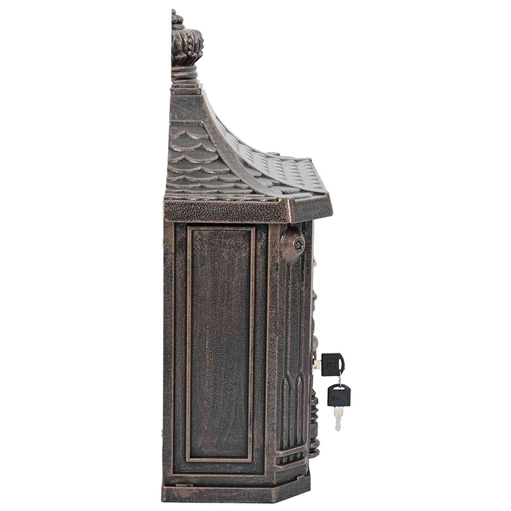 Wall Mounted Mailbox 40.5 X 16 X 45 Cm Cast Aluminum