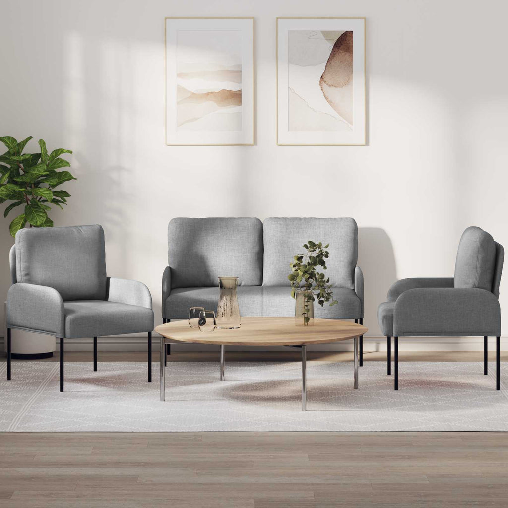 Sofa Sets 3 Pcs Light Grey 115 X 56 X 80 Cm Plywood