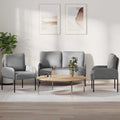 Sofa Sets 3 Pcs Light Grey 115 X 56 X 80 Cm Plywood