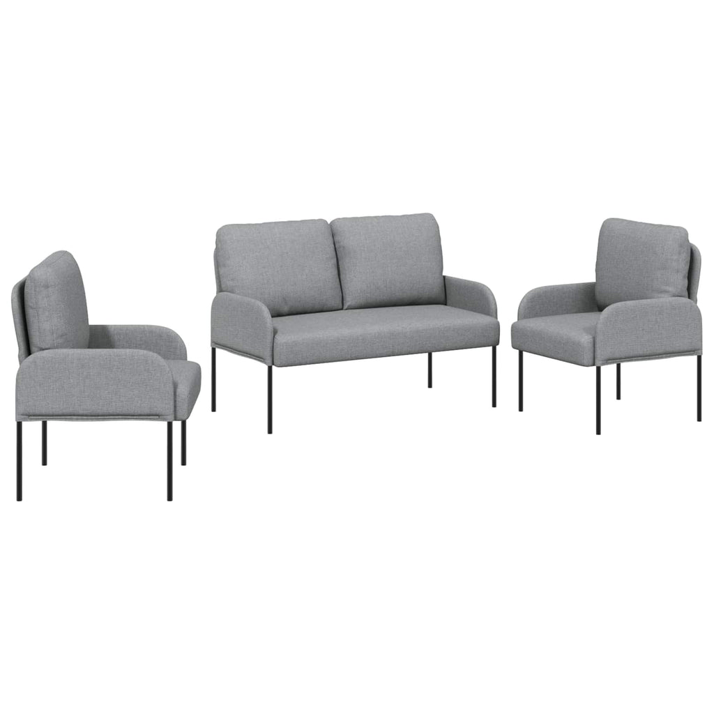 Sofa Sets 3 Pcs Light Grey 115 X 56 X 80 Cm Plywood