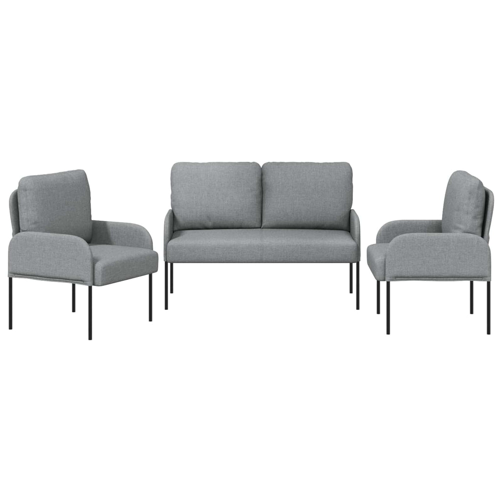Sofa Sets 3 Pcs Light Grey 115 X 56 X 80 Cm Plywood