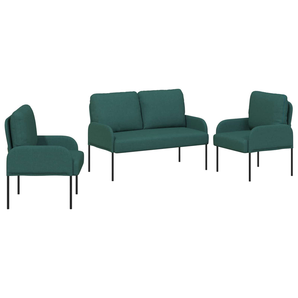 Sofa Sets 3 Pcs Dark Green 115 X 56 X 80 Cm Plywood