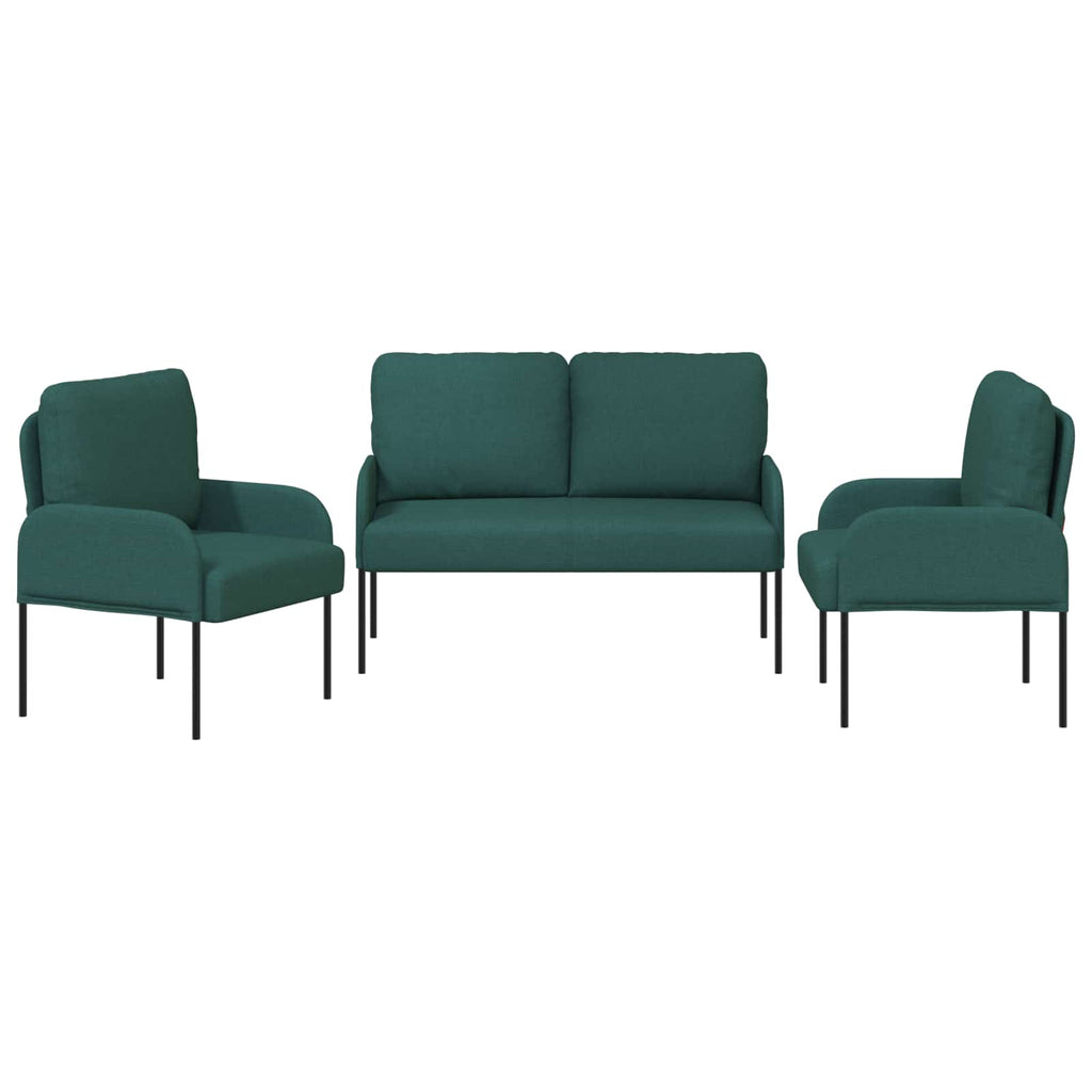 Sofa Sets 3 Pcs Dark Green 115 X 56 X 80 Cm Plywood