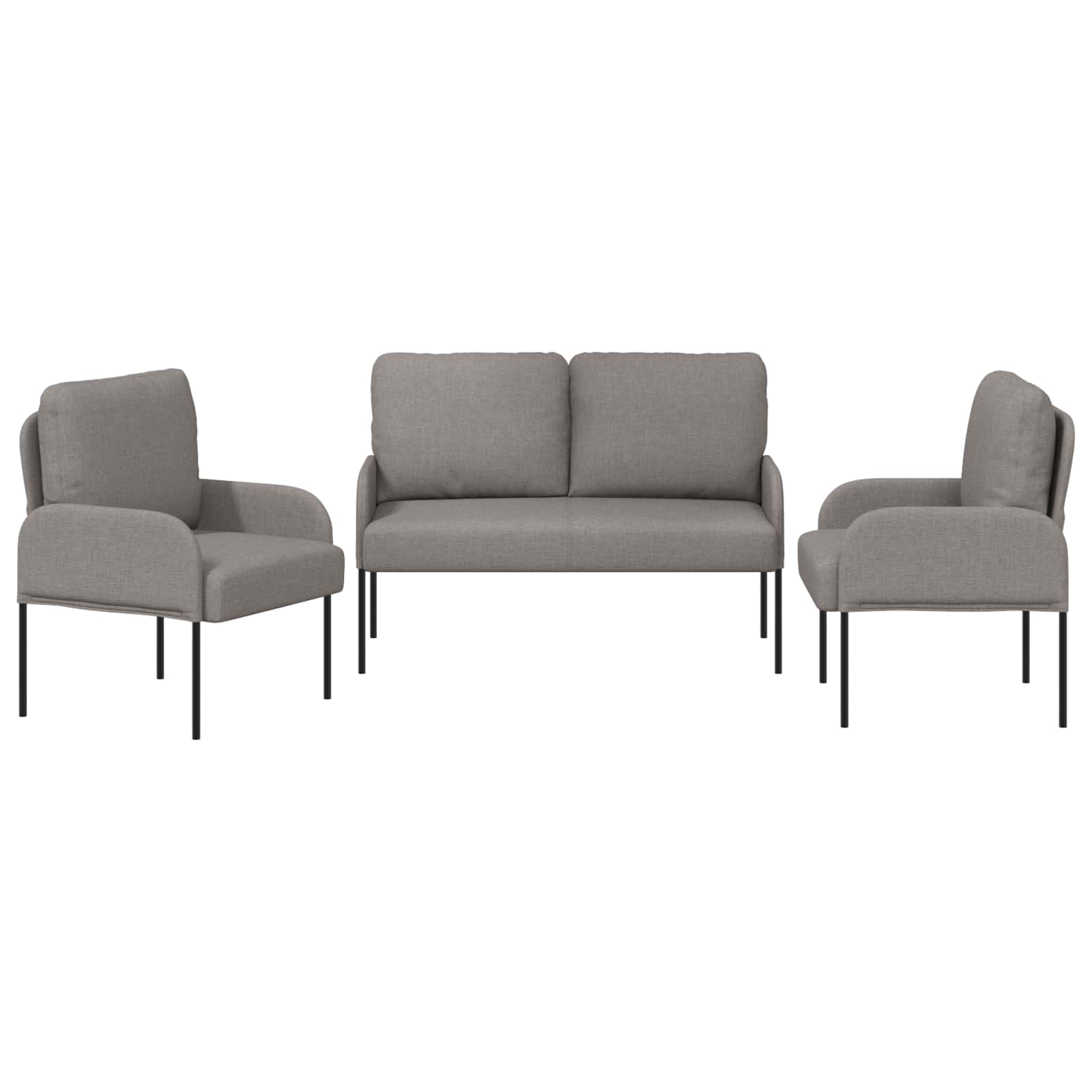 Sofa Sets With Cushion 3 Pcs Taupe 115 X 56 X 80 Cm Plywood