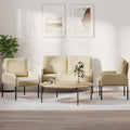 Sofa Sets With Cushion 3 Pcs Cream 115 X 56 X 80 Cm Plywood