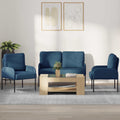 Sofa Sets With Cushion 3 Pcs Blue 115 X 56 X 80 Cm Plywood
