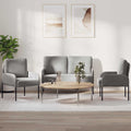 Sofa Sets 3 Pcs Light Grey 115 X 56 X 80 Cm Plywood