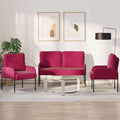 Sofa Sets With Cushion 3 Pcs Wine Red 115 X 56 X 80 Cm Plywood
