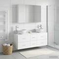 Bathroom Furniture Set 4 Pcs Engineered Wood And Glass