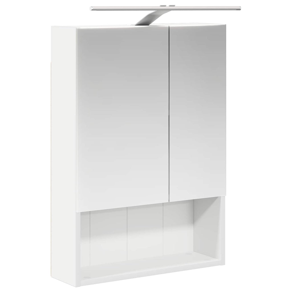 Furniture Set Bathroom 5 Pcs Engineered Wood Glass White Sonoma Oak Old Wood LED