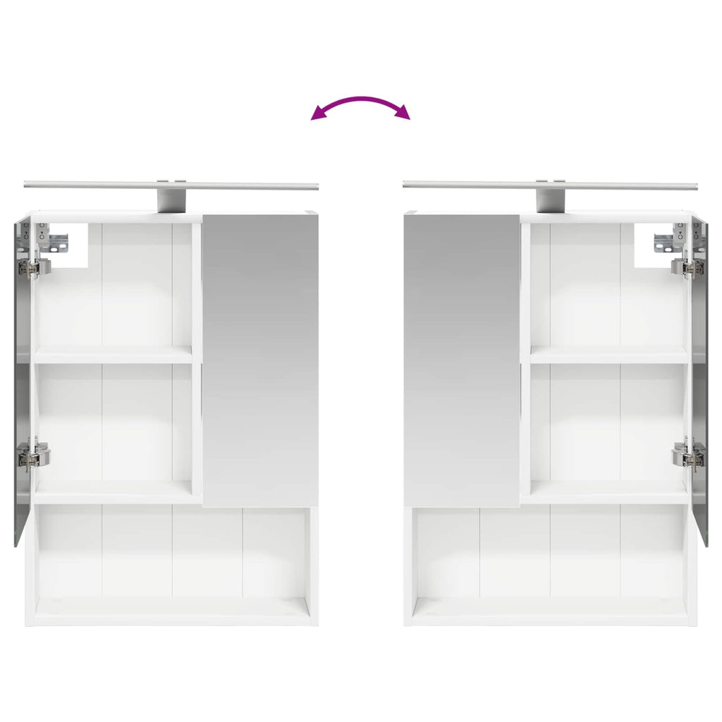 Furniture Set Bathroom 5 Pcs Engineered Wood Glass White Sonoma Oak Old Wood LED