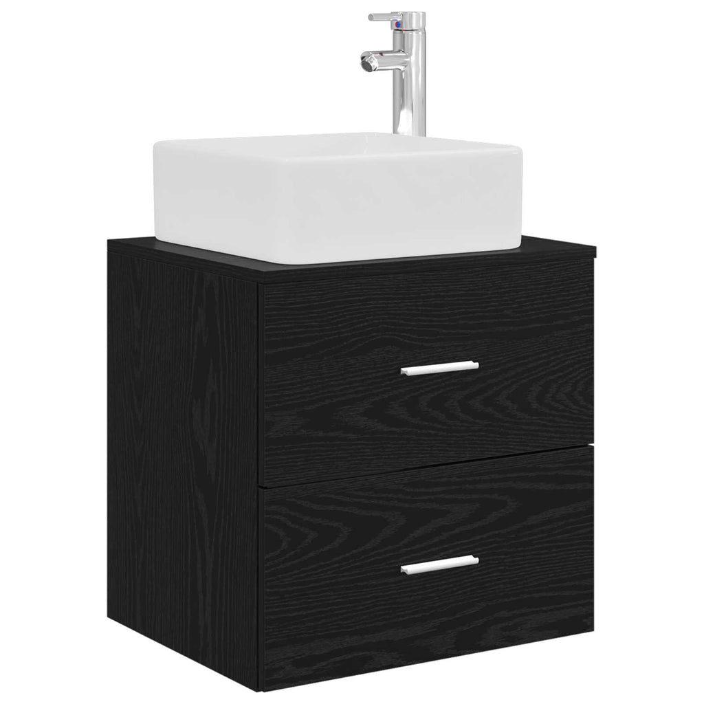 Furniture Set Bathroom 5 Pcs Engineered Wood Glass White Sonoma Oak Old Wood LED