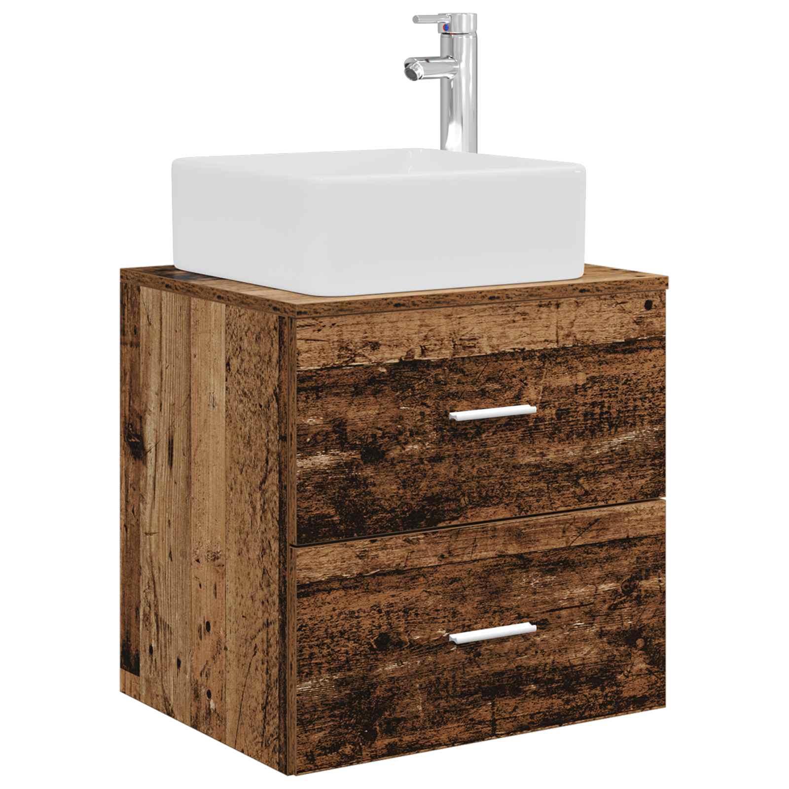 Bathroom Furniture Set 5 Pcs Engineered Wood And Glass