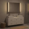 Furniture Set Bathroom 4 Pcs White Artisan Oak Sonoma Oak Concrete Grey LED