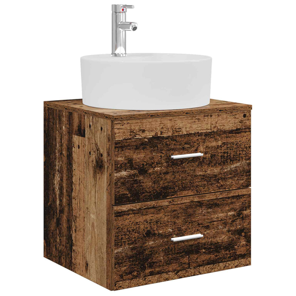 Bathroom Furniture Set 5 Pcs Engineered Wood And Glass