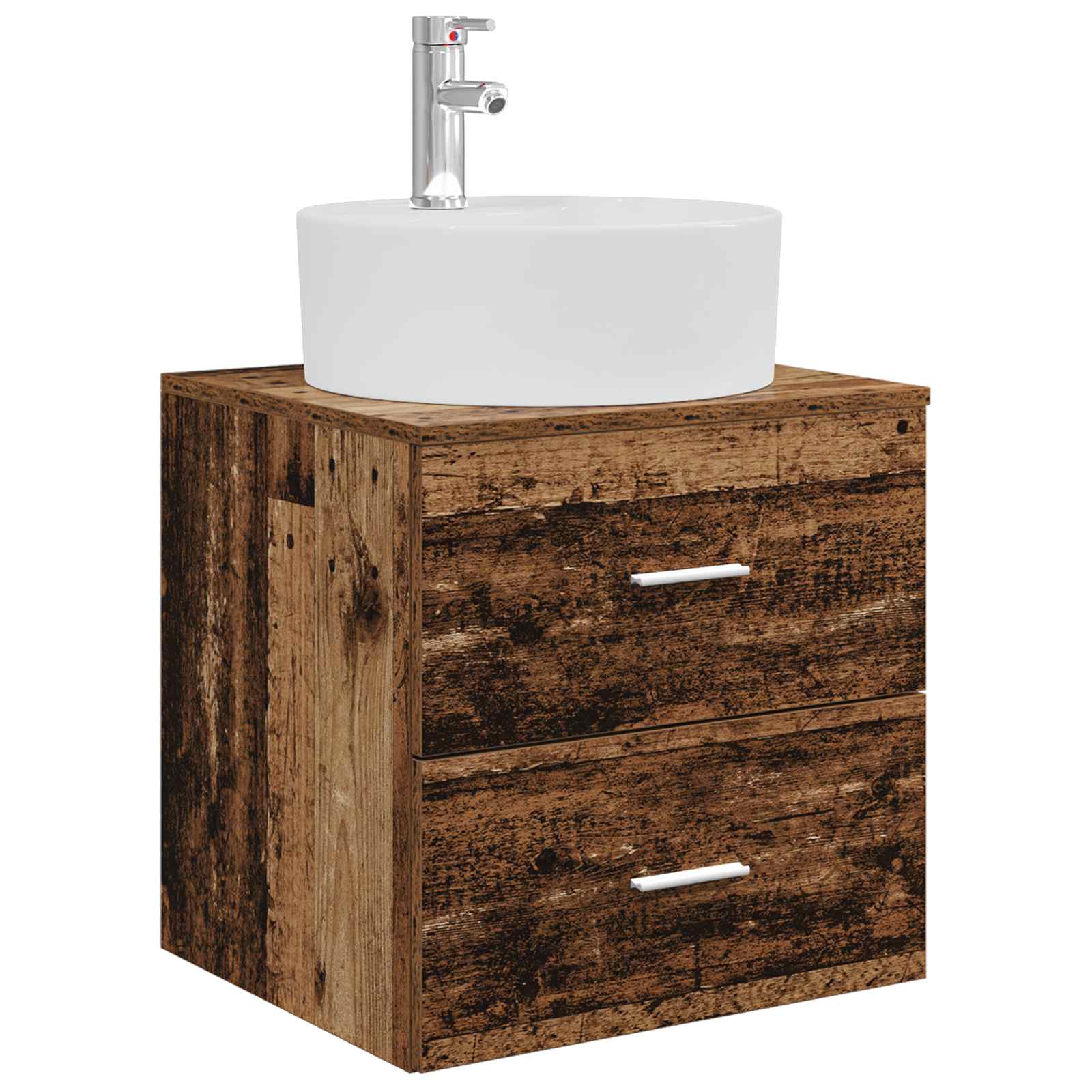 Bathroom Furniture Set 5 Pcs Engineered Wood And Glass
