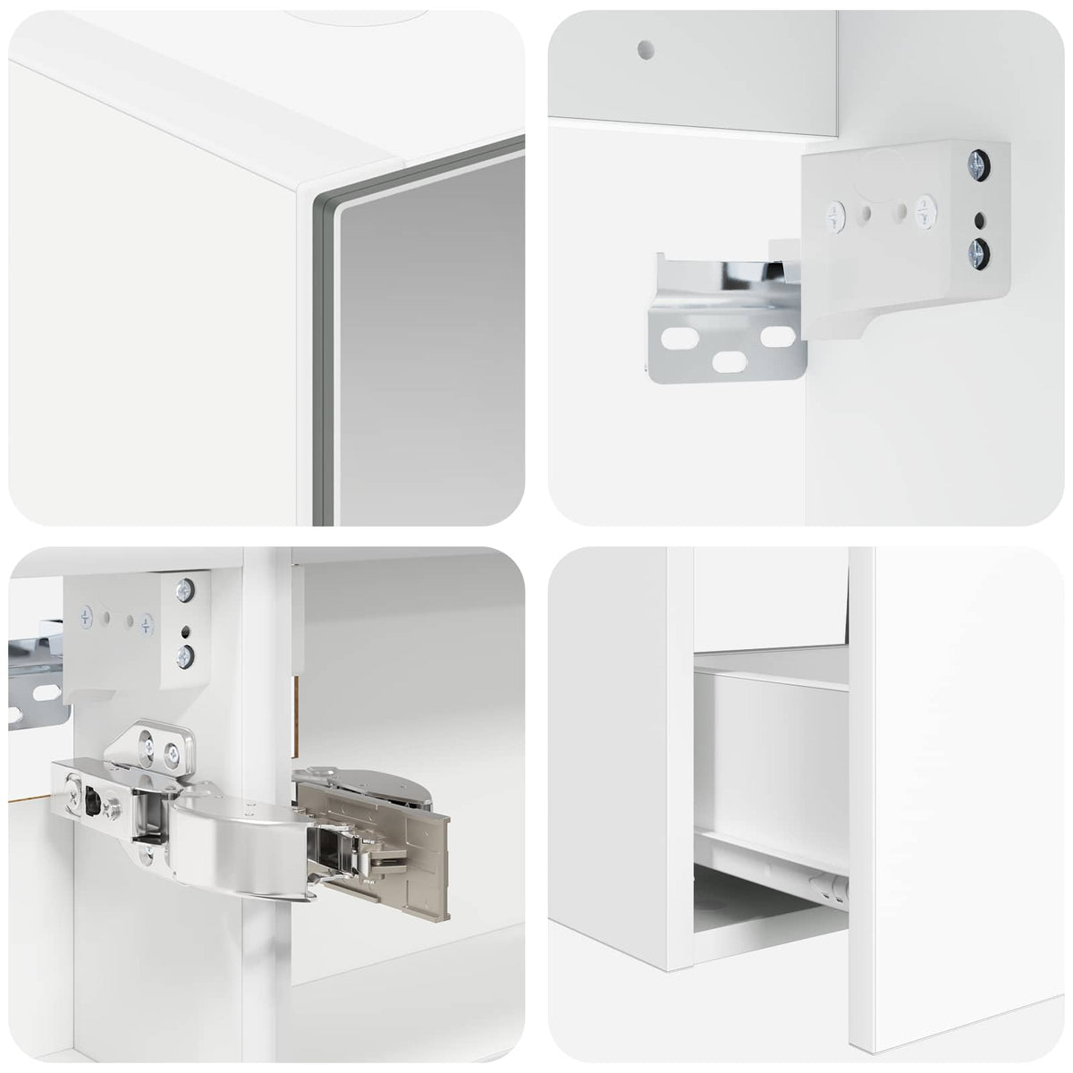 Furniture Set Bathroom 5 Pcs White Sonoma Oak Concrete Grey Smoked Oak Old LED
