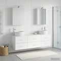Furniture Set Bathroom 5 Pcs White Sonoma Oak Concrete Grey Smoked Oak Old LED