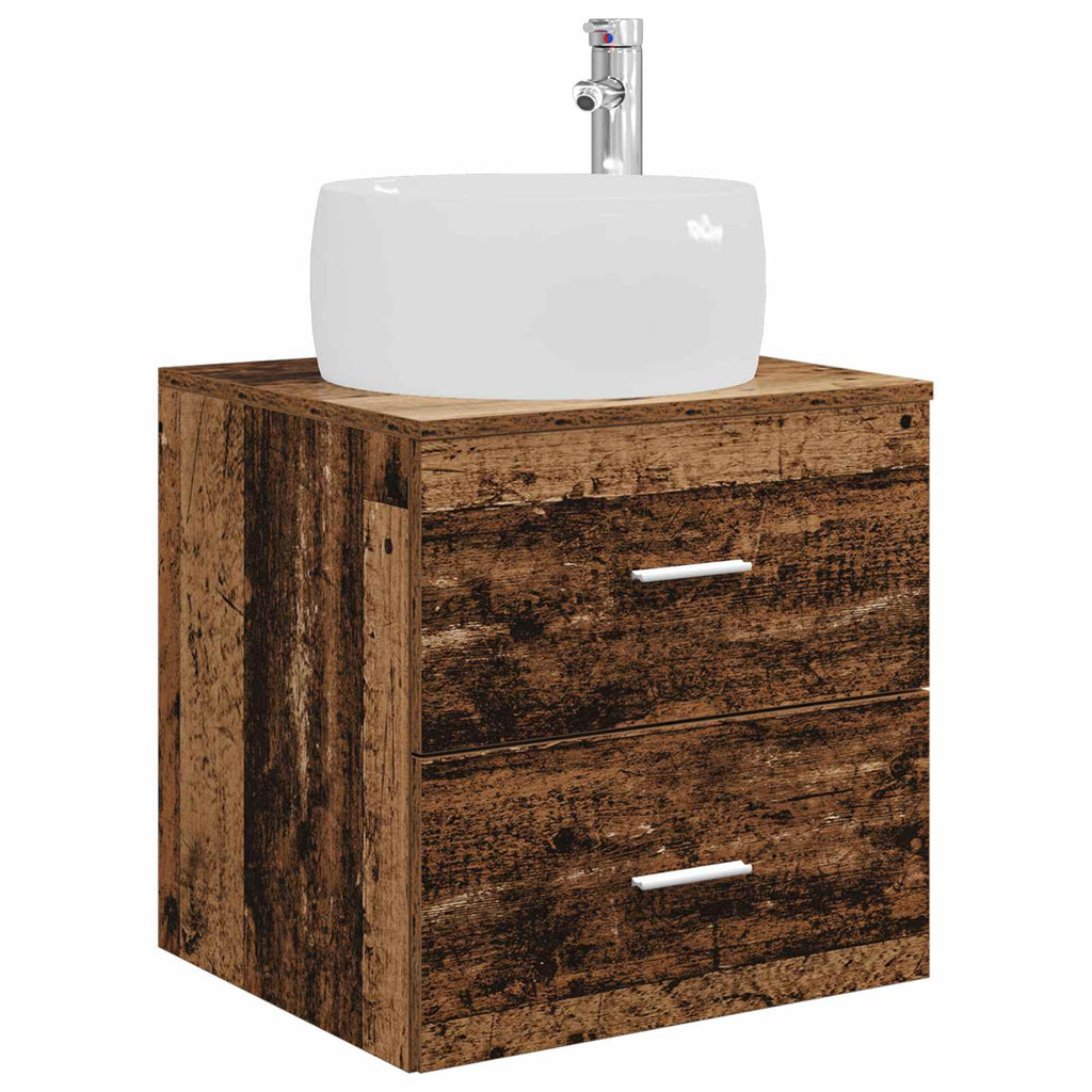 Bathroom Furniture Set 5 Pcs Engineered Wood And Glass