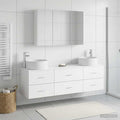 Bathroom Furniture Set 4 Pcs Engineered Wood And Glass