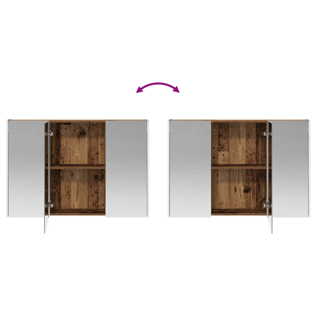 Bathroom Furniture Set 4 Pcs Engineered Wood And Glass