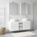 Furniture Set 5 Piece Bathroom Engineered Wood Vanity Cabinet Mirror Storage LED
