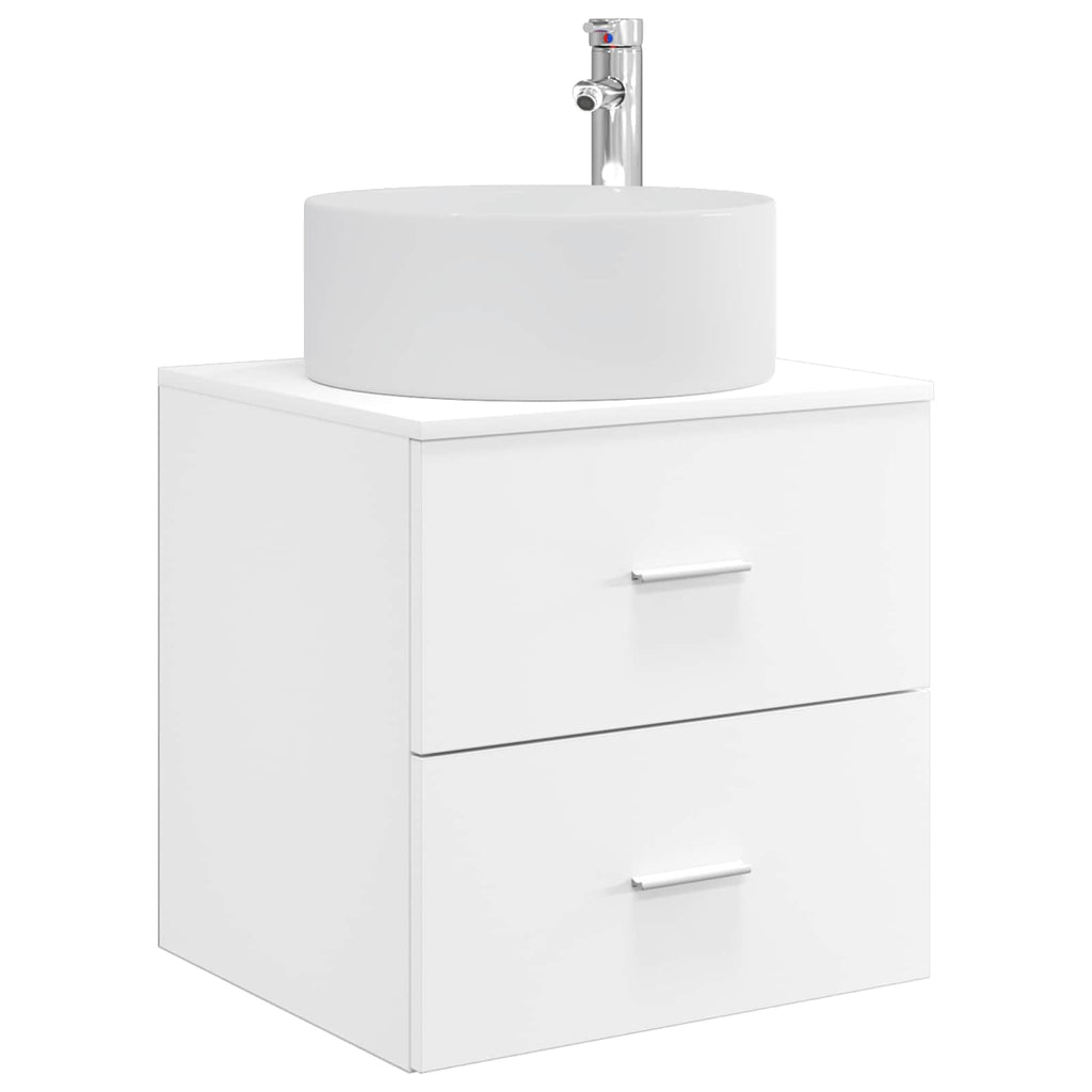 Furniture Set 5 Piece Bathroom Engineered Wood Vanity Cabinet Mirror Storage LED