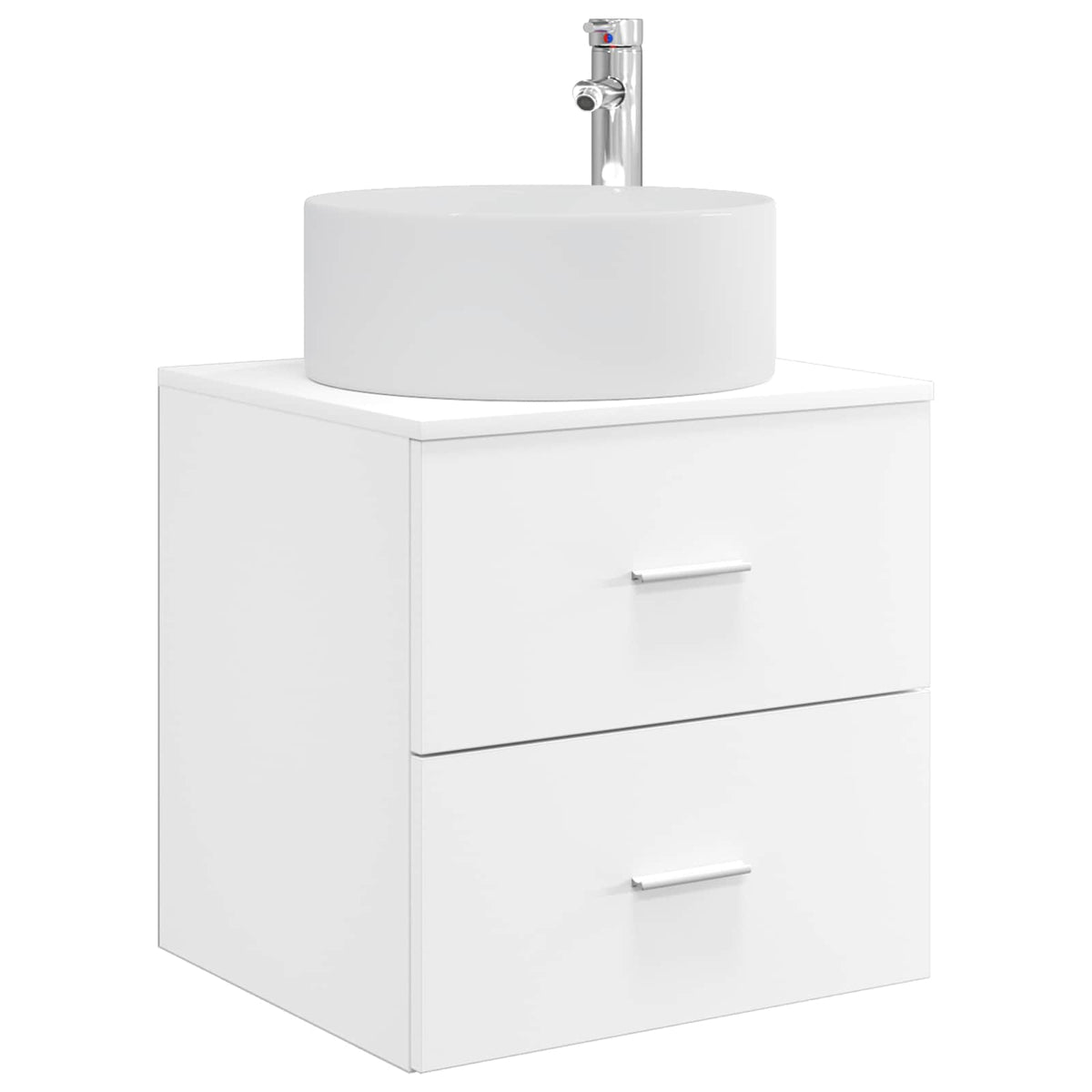 Furniture Set 5 Piece Bathroom Engineered Wood Vanity Cabinet Mirror Storage LED