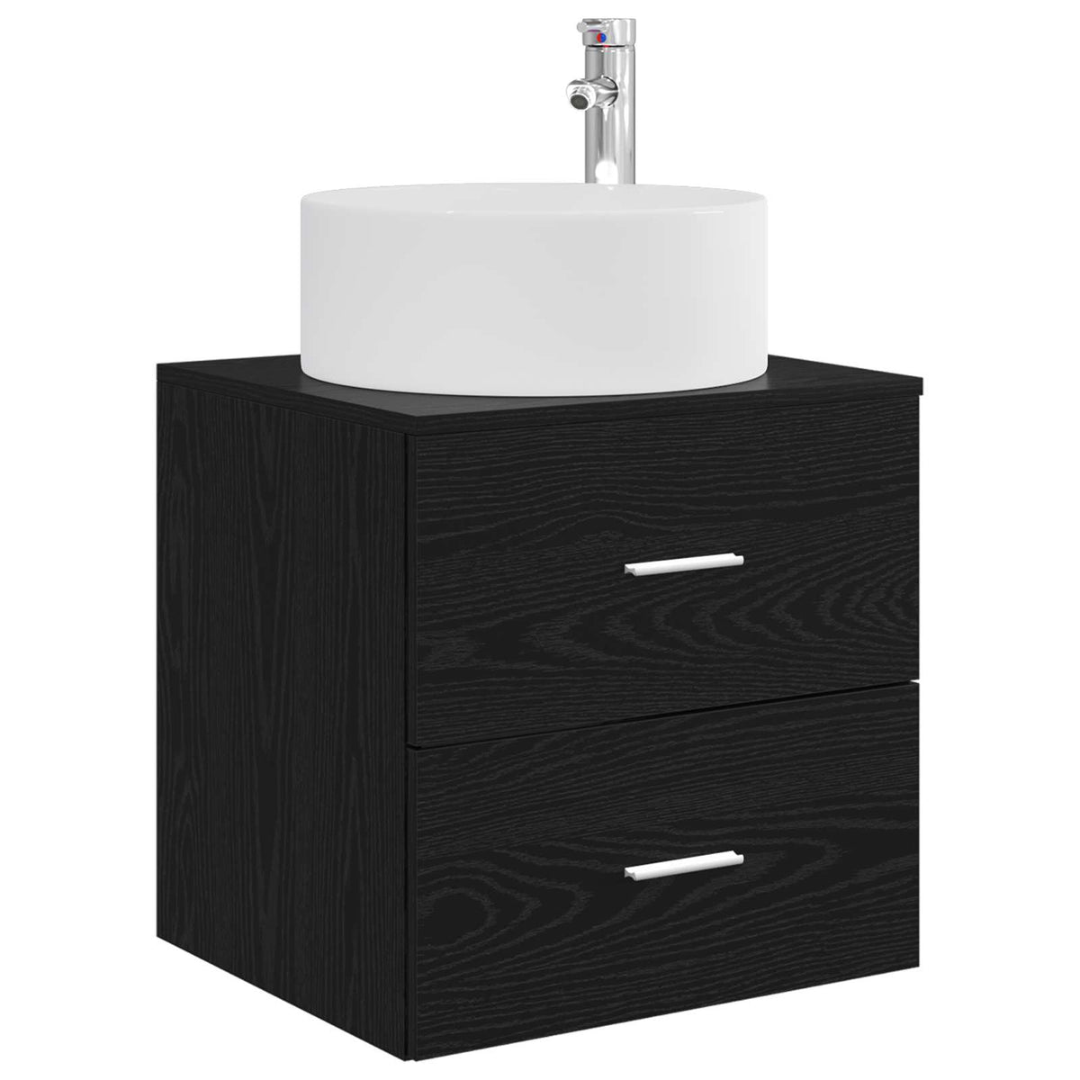 Furniture Set 5 Piece Bathroom Engineered Wood Vanity Cabinet Mirror Storage LED