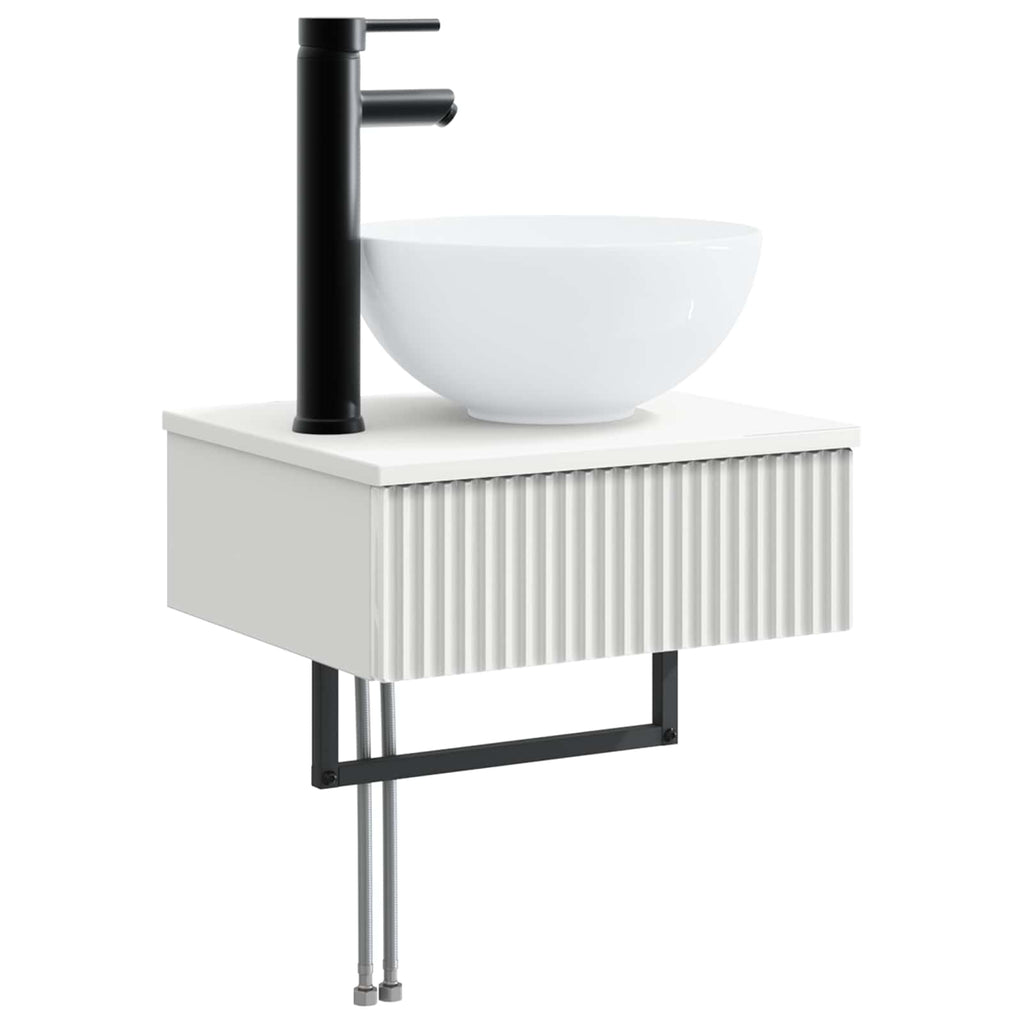 Furniture Set Bathroom 6 Pcs Concrete Grey Sonoma Oak Smoked Oak Artisan Oak LED