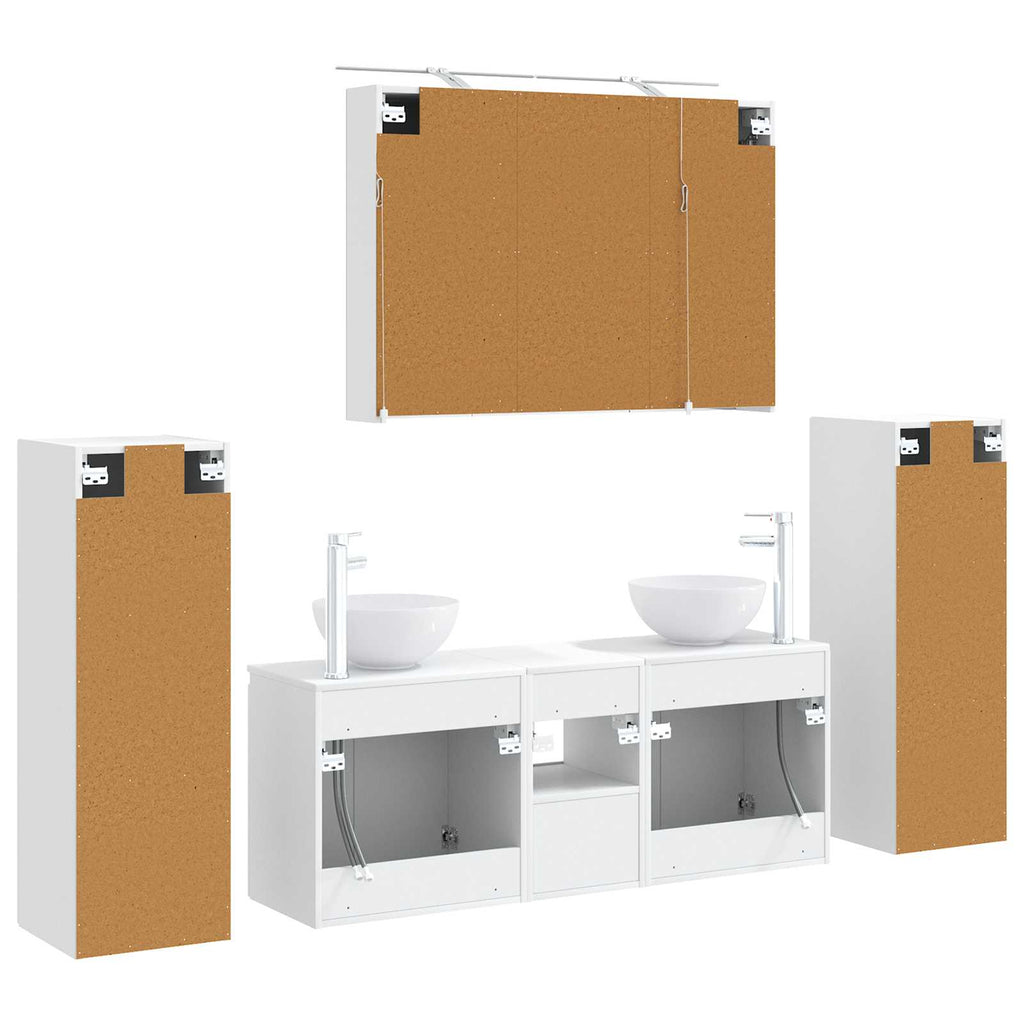 Furniture Set Bathroom 6 Pcs Artisan Oak Smoked Oak Sonoma Oak Concrete Grey LED