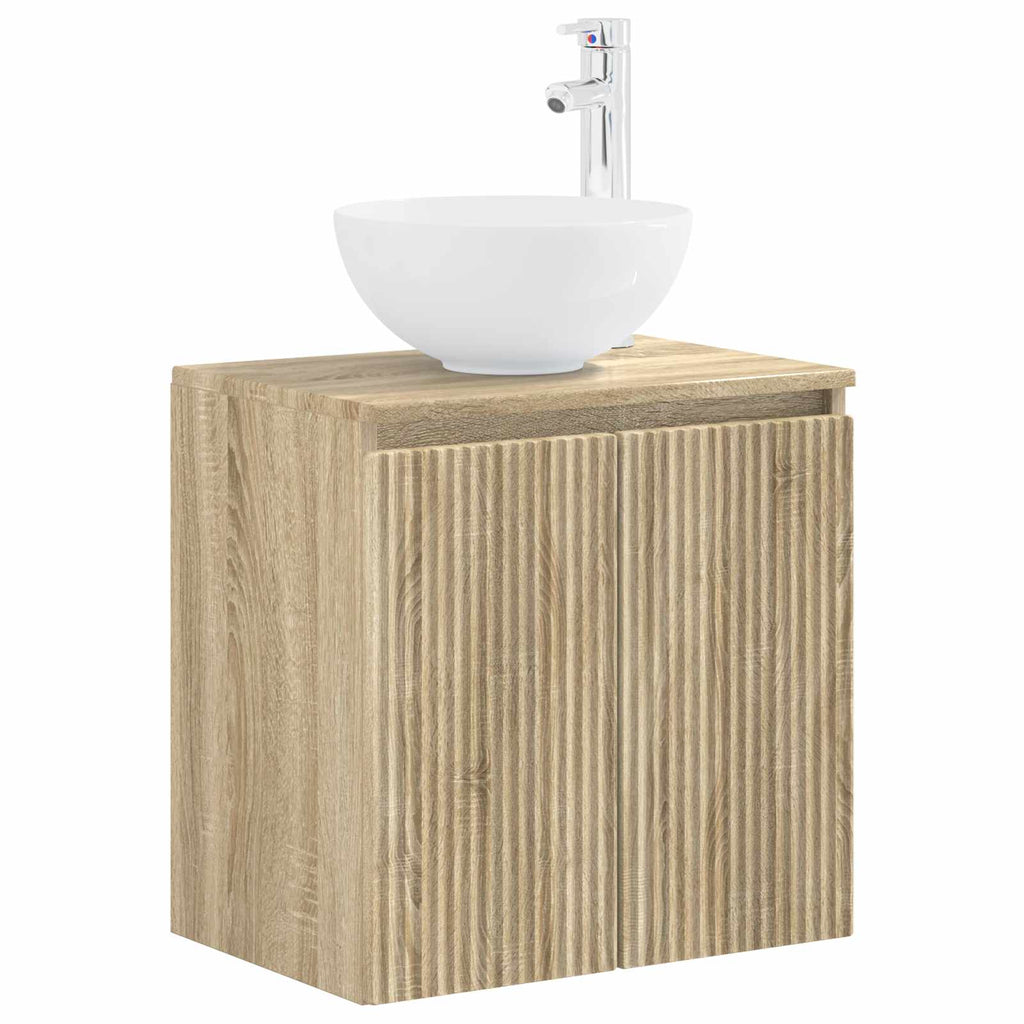 Furniture Set Bathroom 6 Pcs Artisan Oak Smoked Oak Sonoma Oak Concrete Grey LED