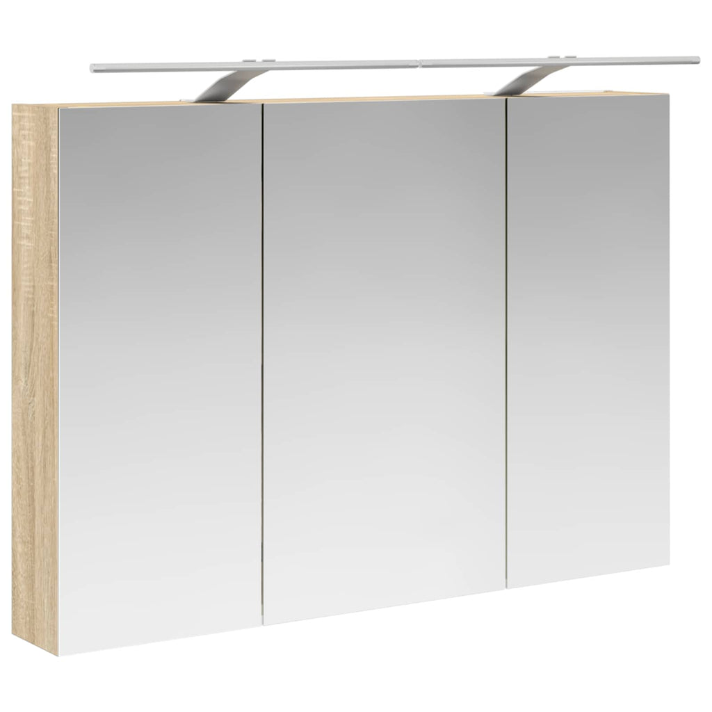 Furniture Set Bathroom 6 Pcs Artisan Oak Smoked Oak Sonoma Oak Concrete Grey LED