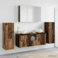 Bathroom Furniture Set 6 Pcs Engineered Wood And Glass