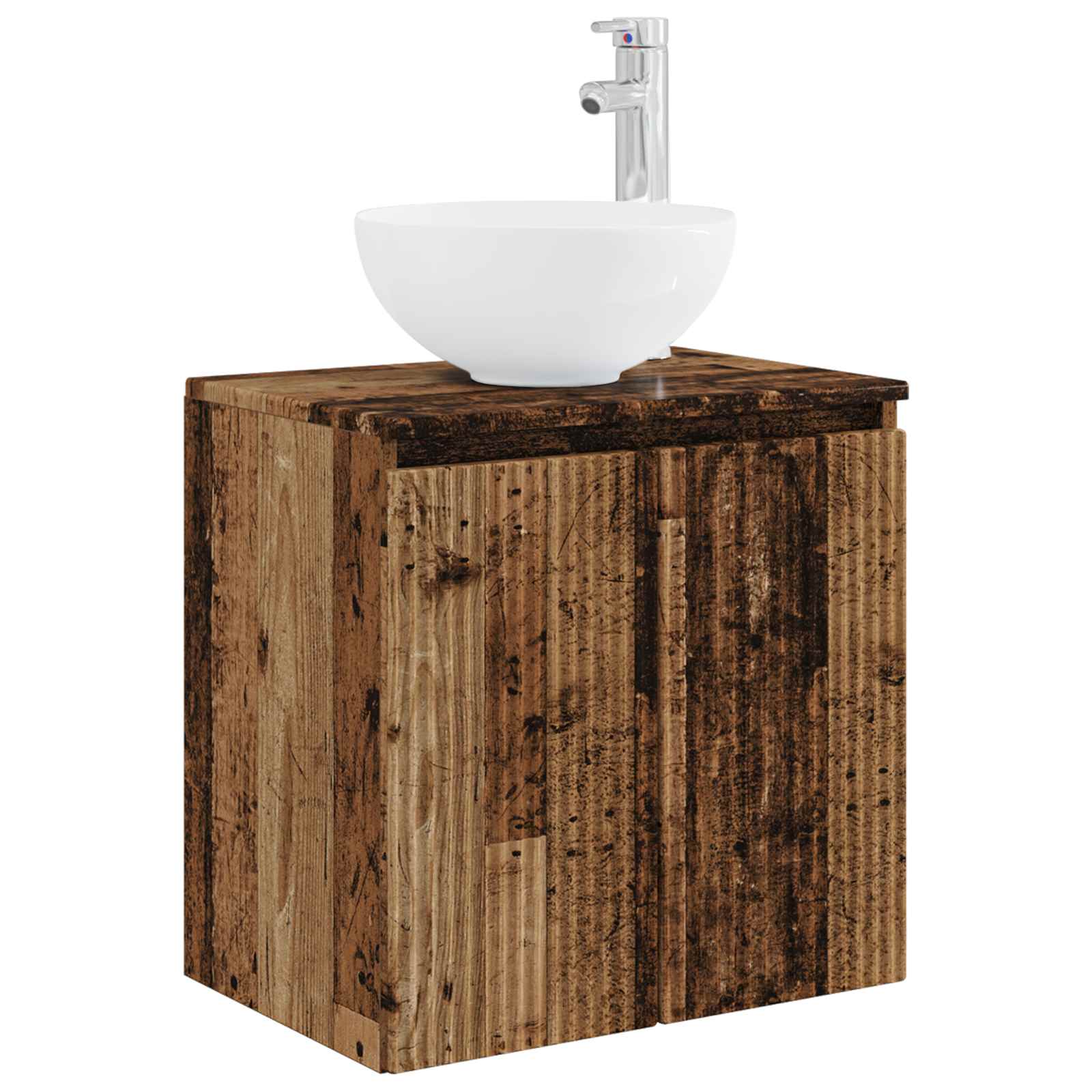 Bathroom Furniture Set 6 Pcs Engineered Wood And Glass