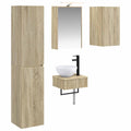 Bathroom Furniture Set 5 Pcs Engineered Wood And Glass