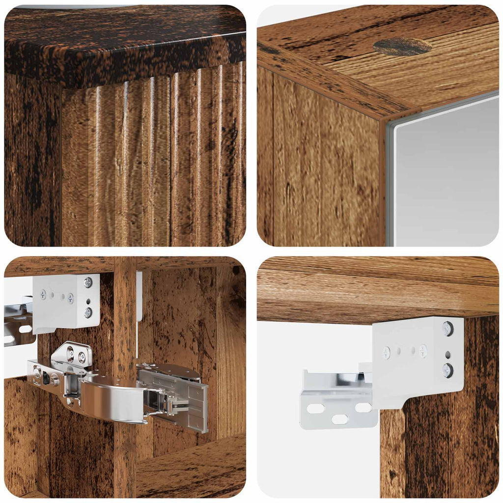 Bathroom Furniture Set 5 Pcs Engineered Wood And Glass