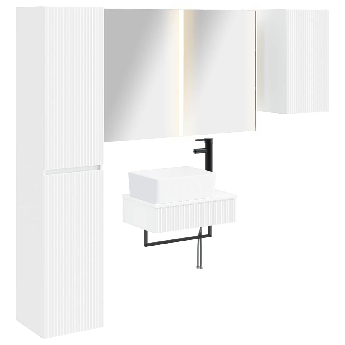 Furniture Set Bathroom 5 Pcs Sonoma Oak White Artisan Oak Smoked Oak Old Wood 33
