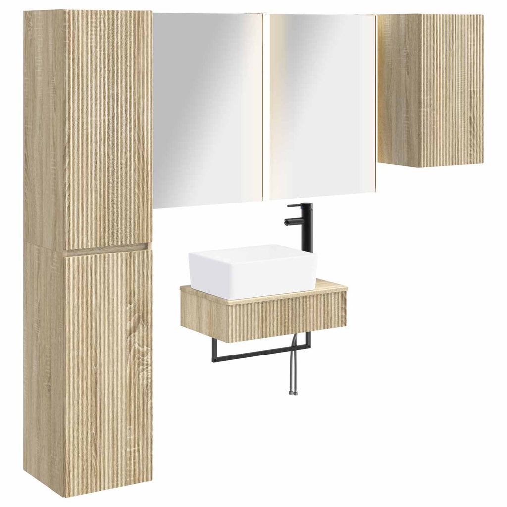 Furniture Set Bathroom 5 Pcs Sonoma Oak White Artisan Oak Smoked Oak Old Wood 33