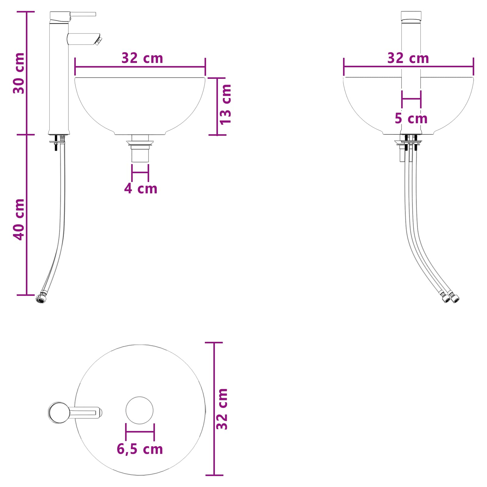 Bathroom Furniture Set 4 Pcs