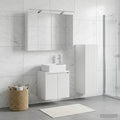 Furniture Set Bathroom 4 Pcs Sonoma Oak White Artisan Oak Concrete Grey LED